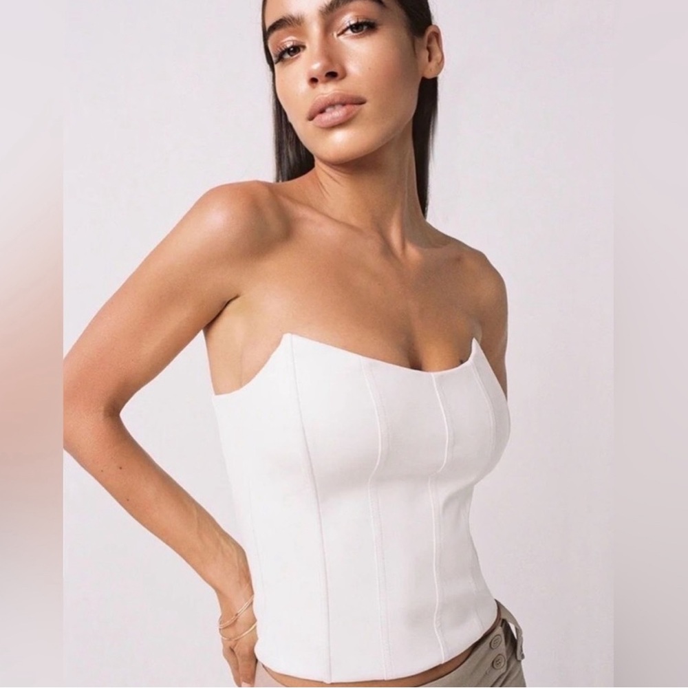Tiger Mist White Corset Top
